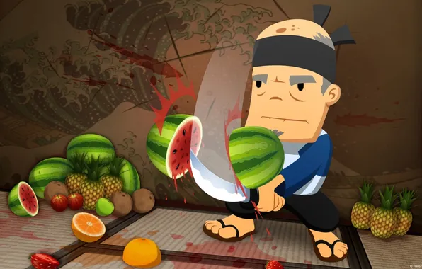 Picture sword, fruit, Fruit Ninja