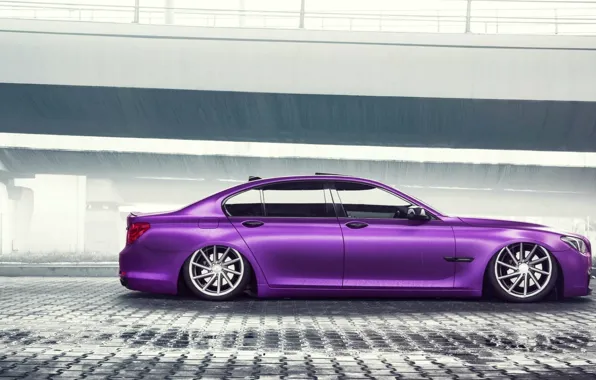 Picture BMW, German, Car, Purple, Color, Side, 7 Series, Vossen