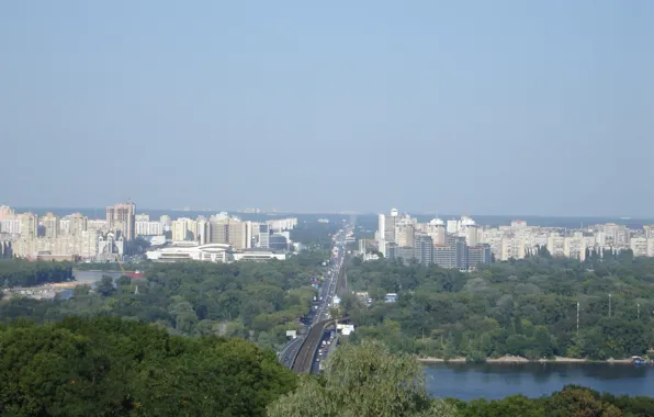 Summer, the sky, bridge, Kiev, Dnepr