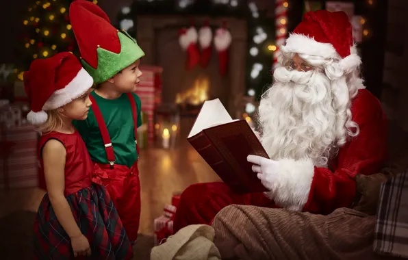 Look, children, room, child, boy, dress, glasses, Christmas