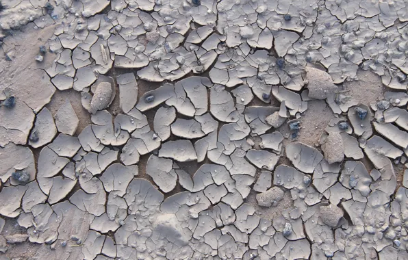 Sand, cracked, texture, stones, the ground