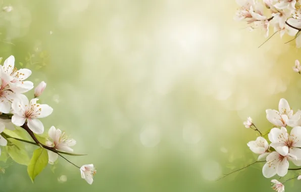 Flowers, green background, composition, AI art, neural network