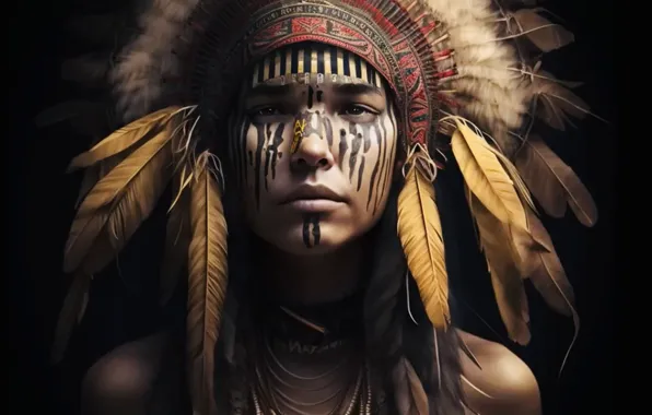 Picture art, native american, first people, chief daughter