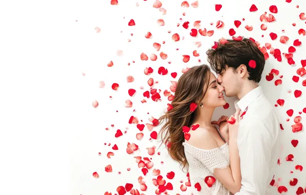 Girl, love, holiday, hugs, pair, male, guy, Valentine's Day