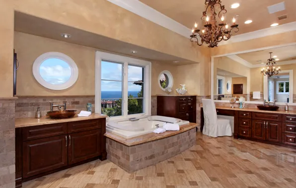 Picture Villa, interior, mirror, chandelier, bath, wardrobe, the room
