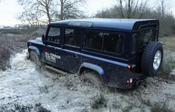 Picture puddle, prototype, Land Rover, Defender, 2013, All-terrain Electric Research Vehicle