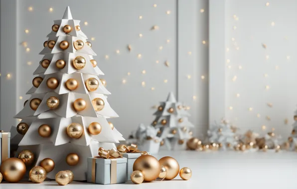 Balls, wall, balls, blur, Christmas, gifts, white background, New year