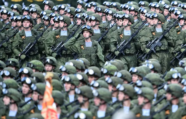 Picture weapons, holiday, victory day, soldiers, parade, red square, May 9