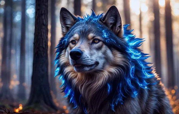 Picture Dog, Wolf, Animals, Mystical, AI art