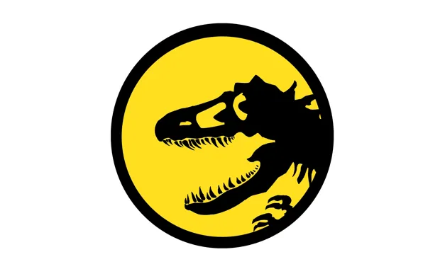 Logo, black, yellow, danger, dinosaur