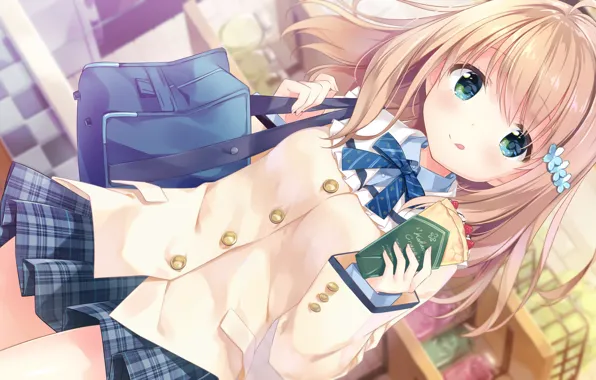 Girl, Schoolgirl, Food