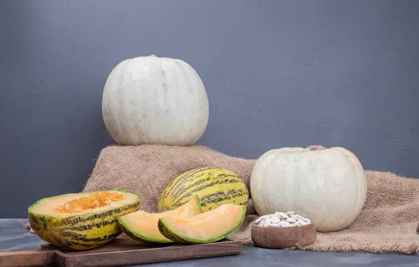 Still life, slices, slices, melon