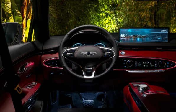 Interior, AWD, 2022, 3.5T, Genesis GV70