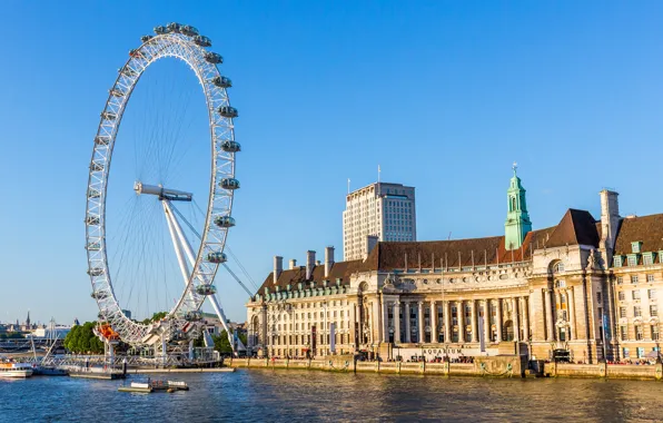 Picture the sky, river, England, London, home, wheel