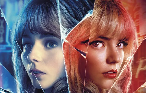 Glass, fragments, girls, face, Thriller, poster, horror, Anya Taylor-Joy