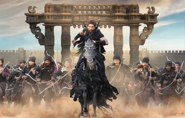 Cinema, sword, wall, soldiers, armor, war, fortress, dust