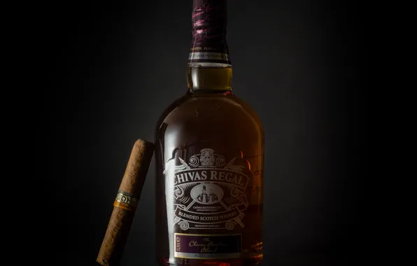 Bottle, alcohol, cigar, whiskey