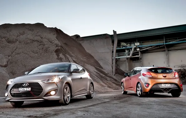 Car, Hyundai, wallpapers, two, Turbo, mixed, Veloster
