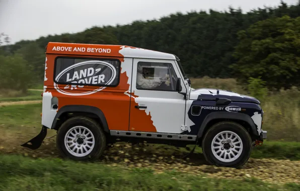 Picture Land Rover, side view, Defender, 2013, 2014, Challenge, Bowler