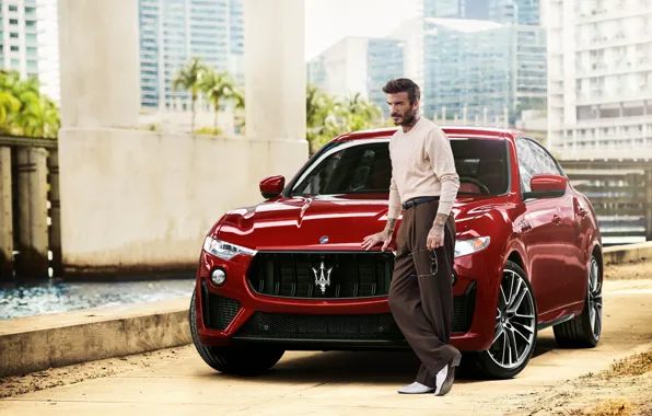 Picture Maserati, Red, Maserati, Male, David Beckham, David Beckham, Crossover, 2021