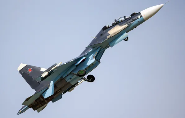 The sky, fighter, the plane, multipurpose, super-maneuverable, The Russian air force, multifunction, Su-30CM
