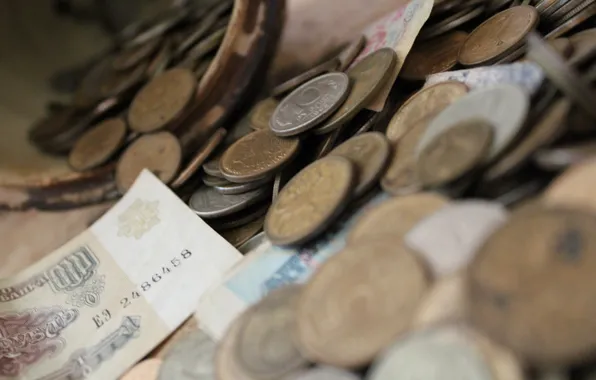 Money, USSR, coins, bills, rassypnye