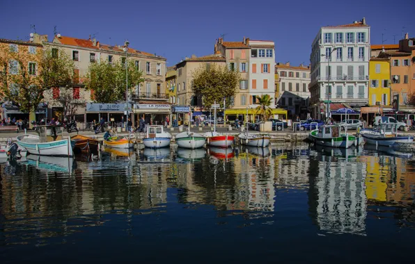 Sea, reflection, boat, France, home, port, Provence-Alpes-Cote D'azur, La Ciotat