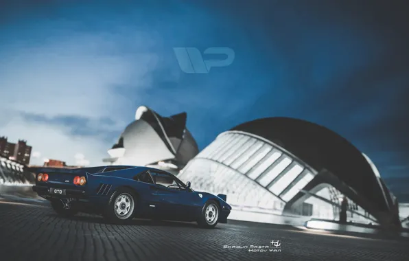 Night, Blue, The city, Machine, Ferrari, Supercar, Sports car, Gran Turismo