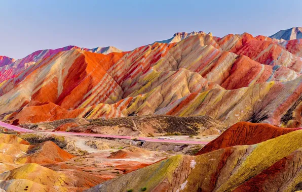 Wallpaper China, National Geopark, Zhangye Danxia for mobile and ...