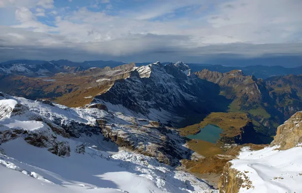 Snow, mountains, tops