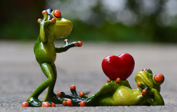 Picture Frog, Model, heart, Lady, Posing