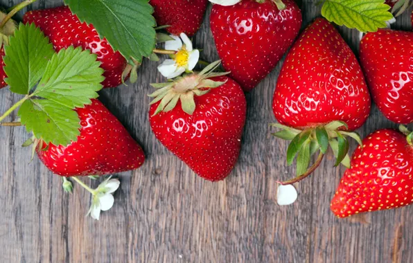 Berries, strawberry, wood, strawberry, fresh berries
