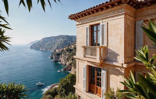 Sea, the sun, house, summer, house, sunshine, vacation, sea
