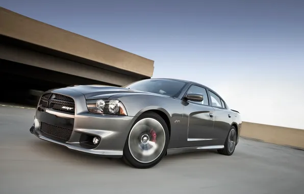 Wheel, Machine, Grey, Sedan, Dodge, charger, In Motion