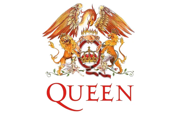 Music, logo, group, white background, Queen