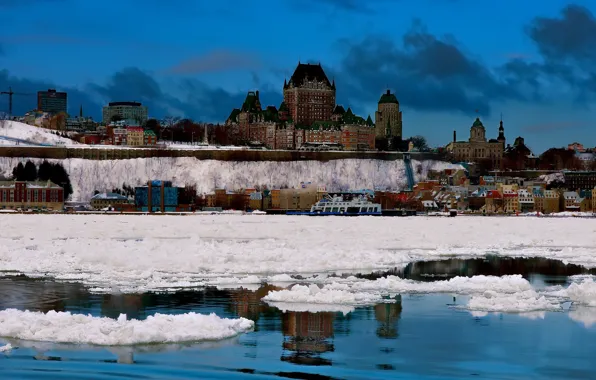 Winter, the city, Quebec