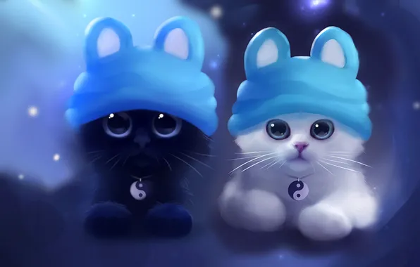 Picture cute, art, beautiful, kittens, kitty, pussies, cap, funny
