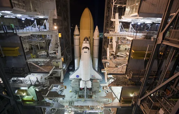 NIGHT, SHUTTLE, INSTALLATION, ROCKET, SPACEPORT, MEDIA, TRAINING