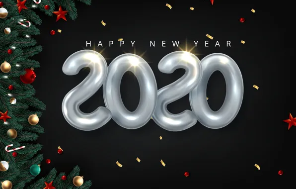 Decoration, balls, tree, Christmas, New year, New Year, 2020