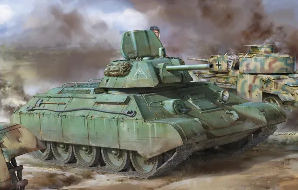 USSR, Tank, T-34, The Red Army, Shielded, T-34Э