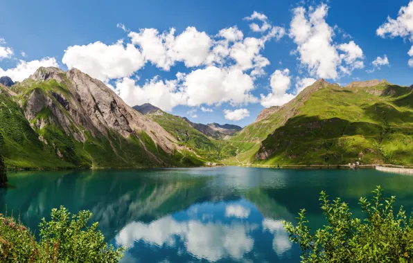 Picture mountains, lake, Alps, Italy, Lake Morasco