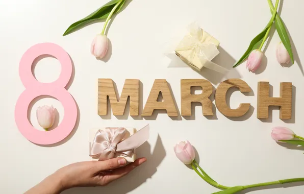 Flowers, figure, tulips, happy, March 8, flowers, tulips, spring