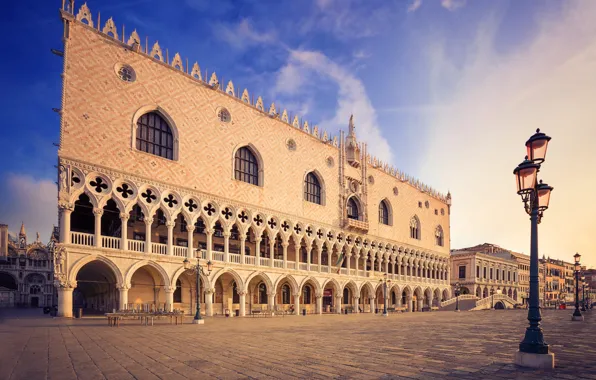 Area, Italy, lantern, Venice, San Marco, The Doge's Palace