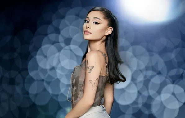 Look, background, portrait, brunette, singer, Ariana Grande, Ariana Grande