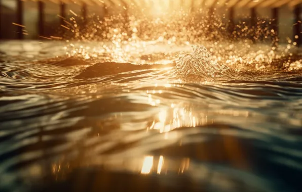 Sea, wave, landscape, nature, shore, surf, digital art, AI art