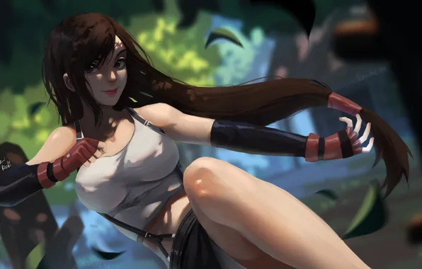 Girl, Final Fantasy, art, square enix, tifa lockhart