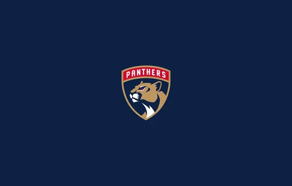 Emblem, hockey, NHL, hockey club, dark blue background, Florida Panthers, Florida Panthers