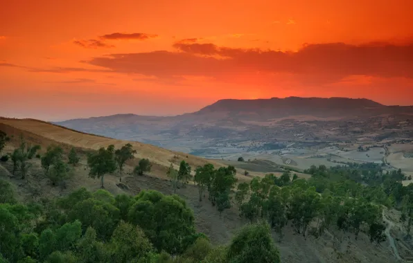 Picture mountains, Italy, glow, Sicily, Caltagirone