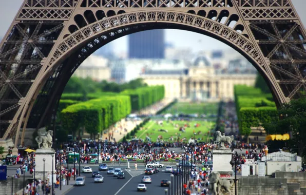 Picture people, street, Eiffel tower, Paris, France, Europe, pedestrians