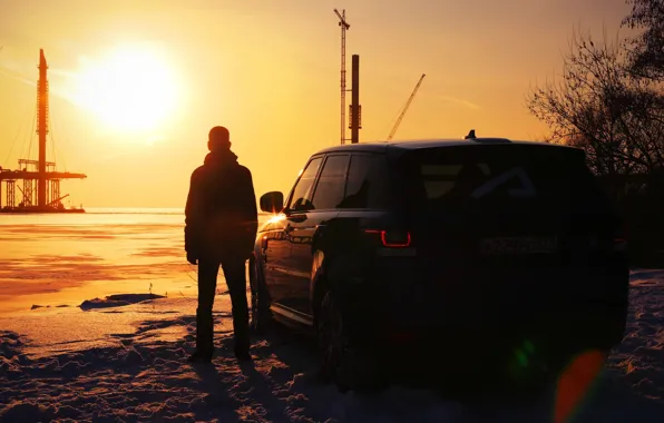 Auto, sunset, male, Range Rover, feed, Pintoresca, Pontorezka, Constantine Zarutskiy